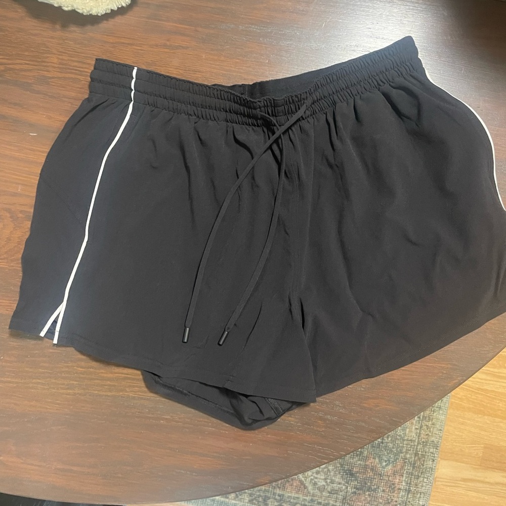 lululemon athletica Black Shorts with White Trim